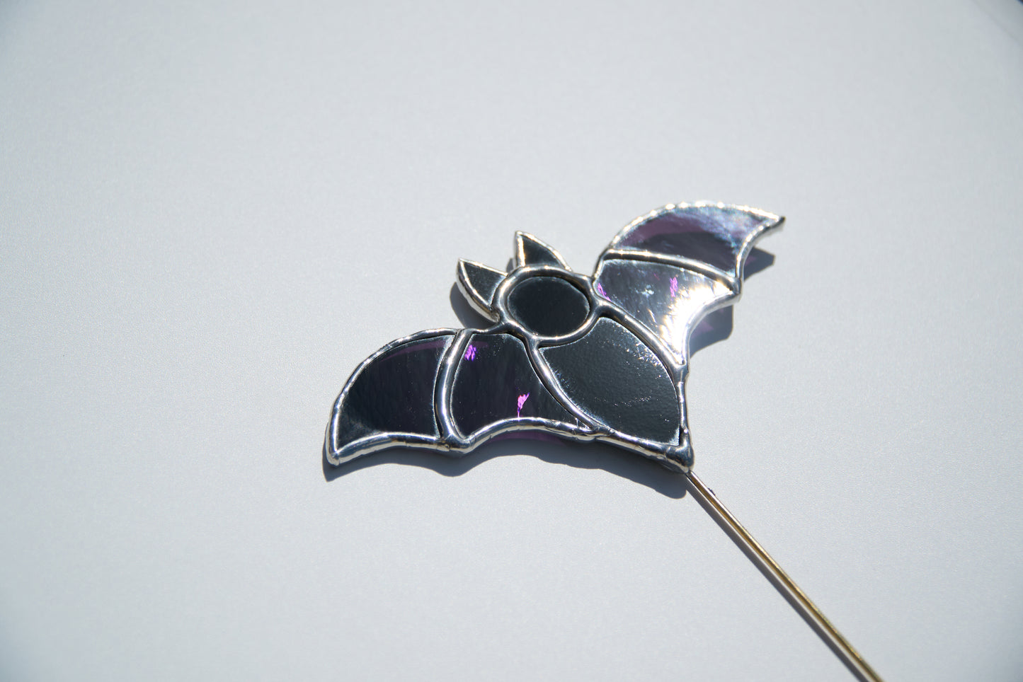Décoration de plante en vitrail – Chauve-souris Halloween Violet