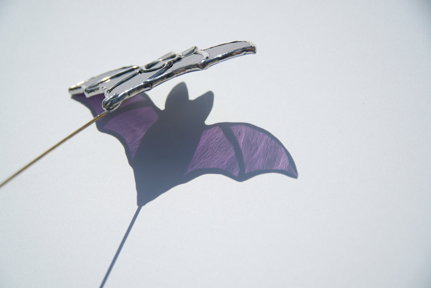 Décoration de plante en vitrail – Chauve-souris Halloween Violet