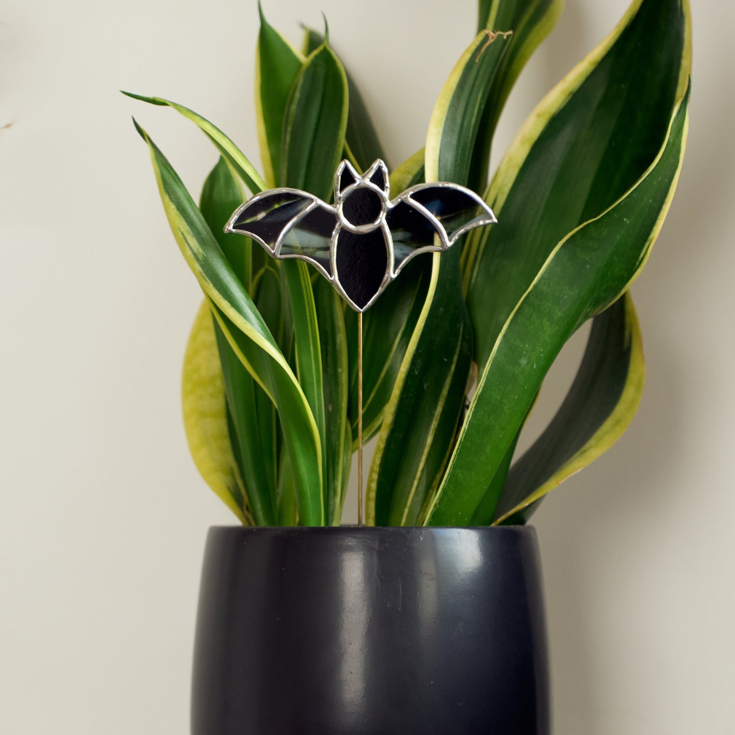 Décoration de plante en vitrail – Chauve-souris Halloween Marbrée