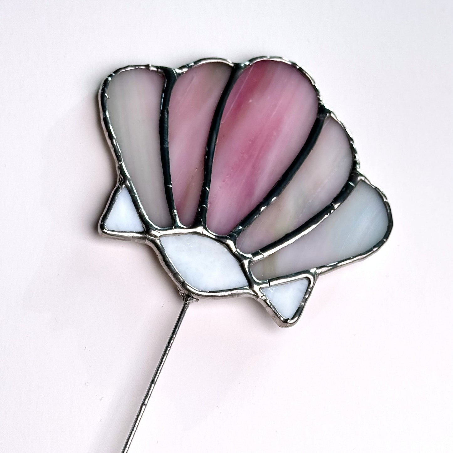 Ornement vitrail pour plantes - Coquillage