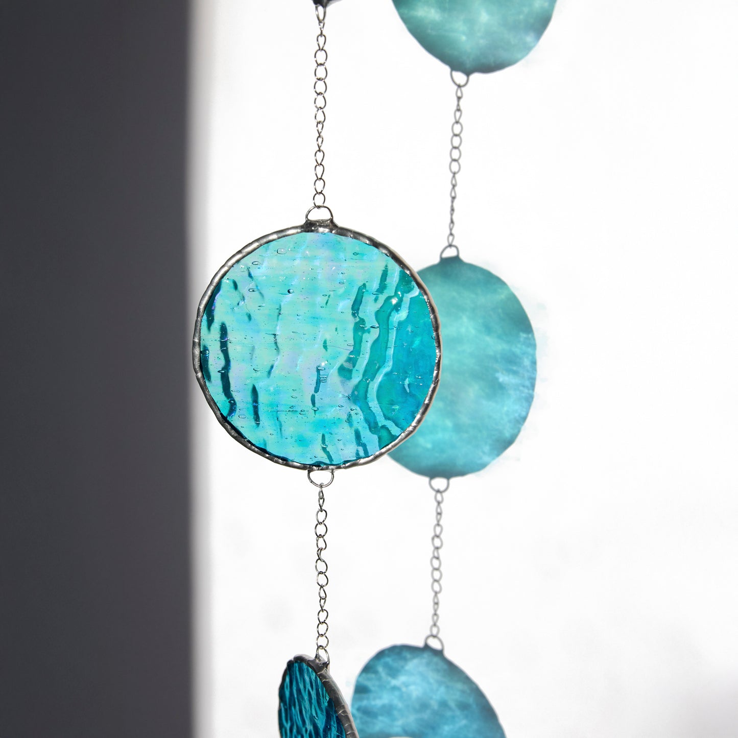 Vitrail - Suspension Phases de la Lune - Bleu