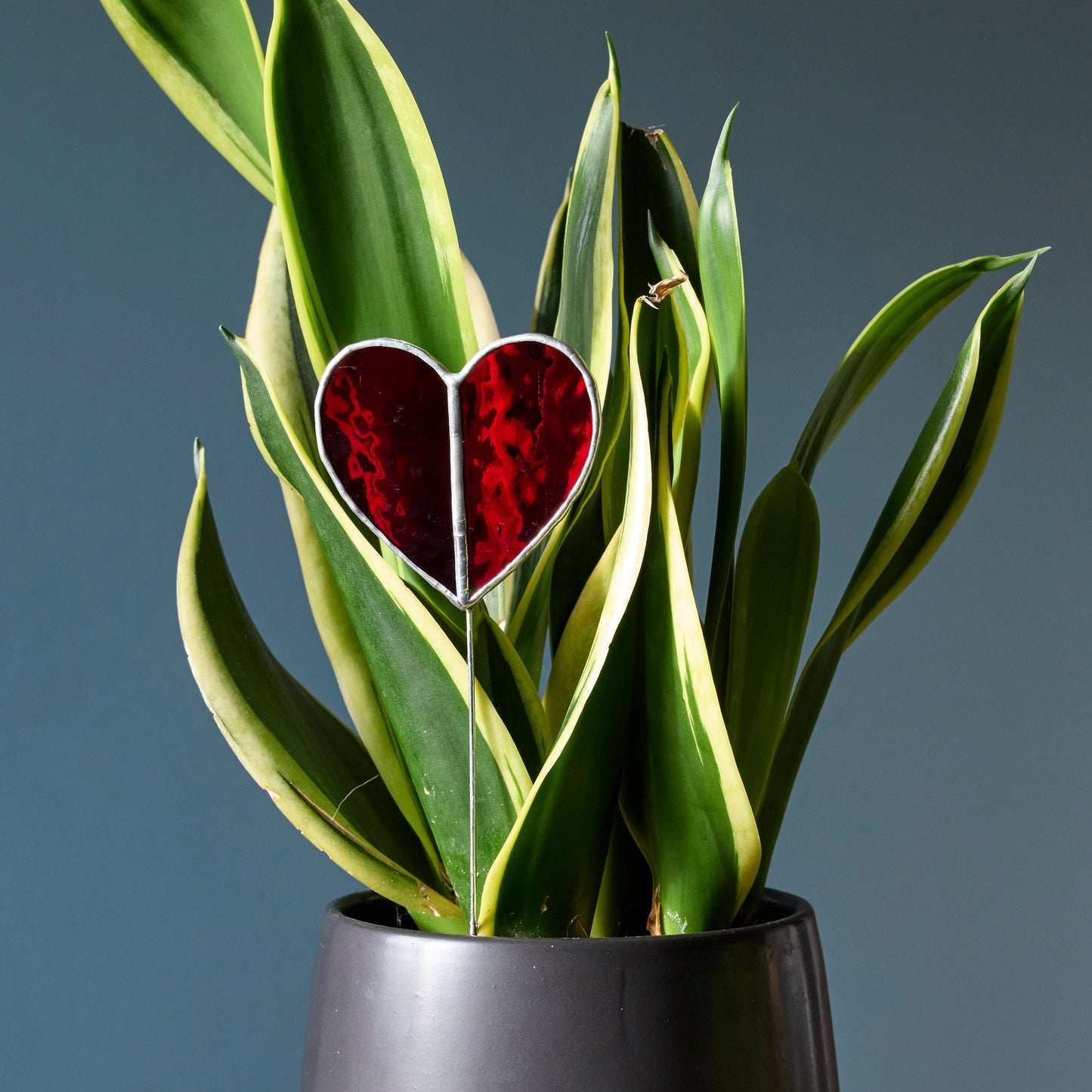 Ornement vitrail pour plantes - Cœur