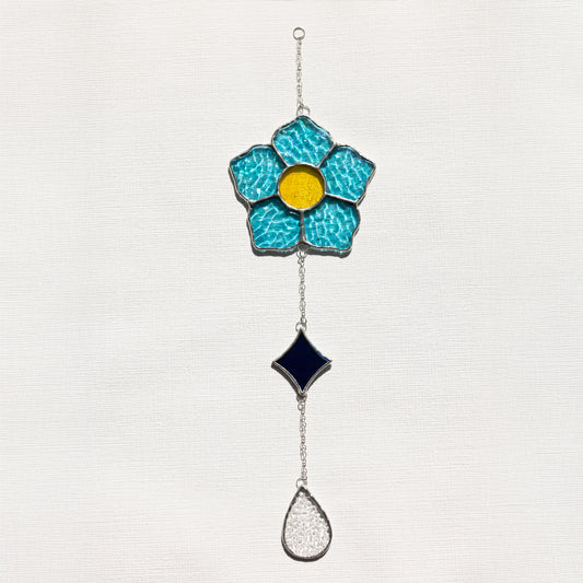 Suspension fleur bleue