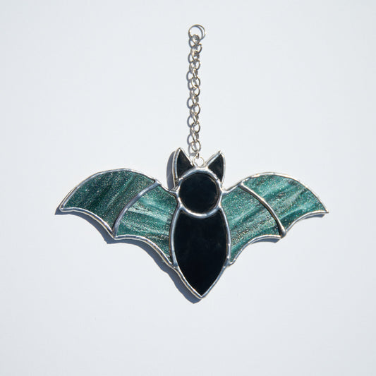 Vitrail Chauve-Souris Vert Pailleté