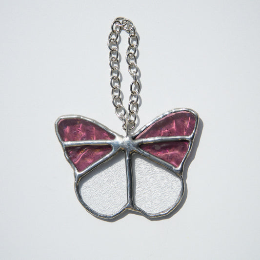 Vitrail Papillon Violet irisé et transparent