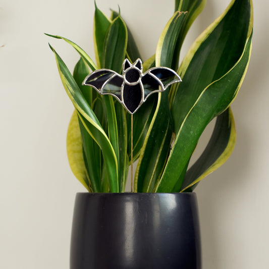 Décoration de plante en vitrail – Chauve-souris Halloween Marbrée