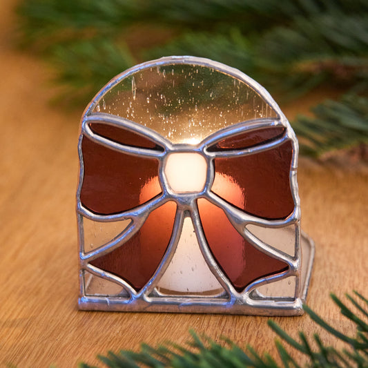 Bougeoir - Ruban de Noël