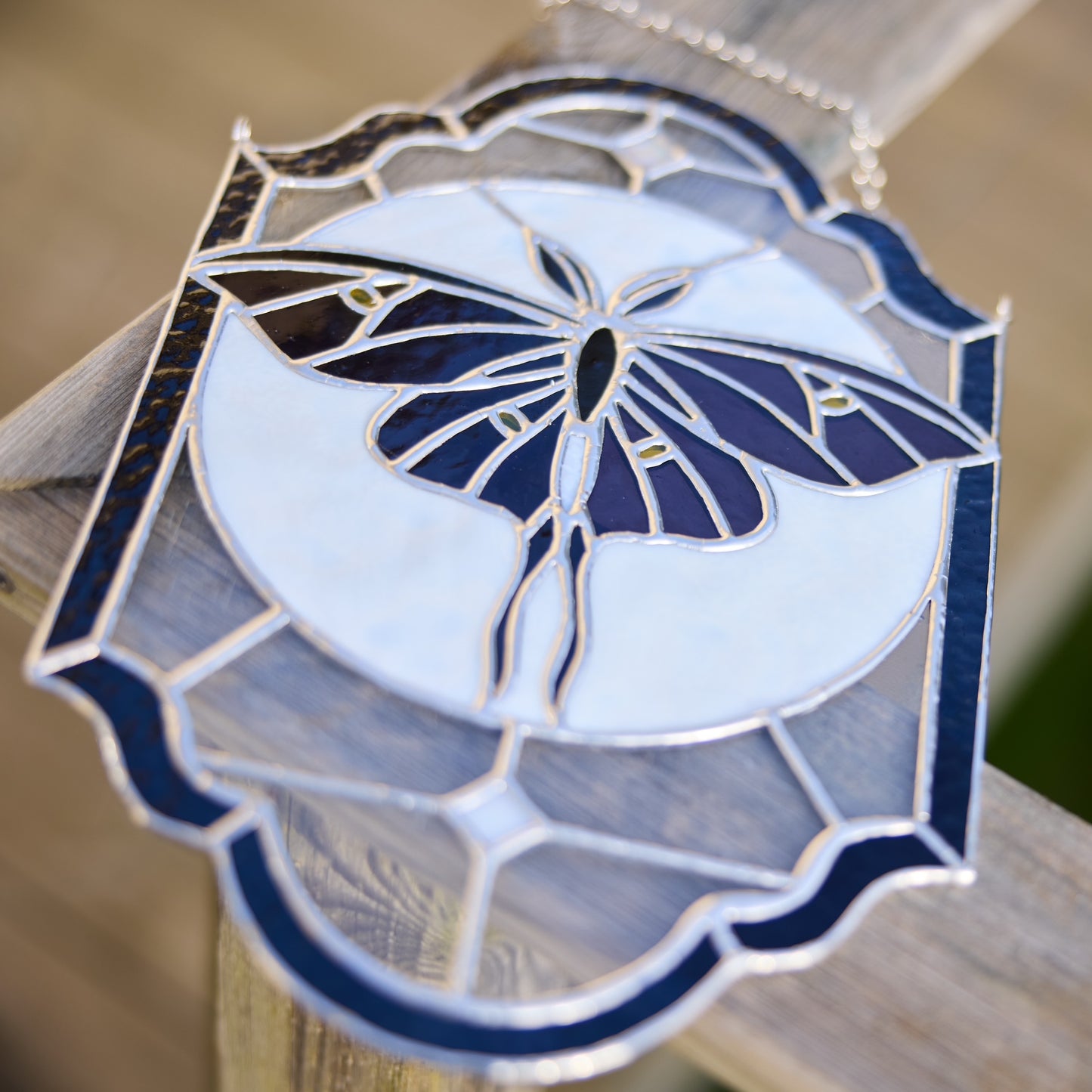 Vitrail Papillon Lune